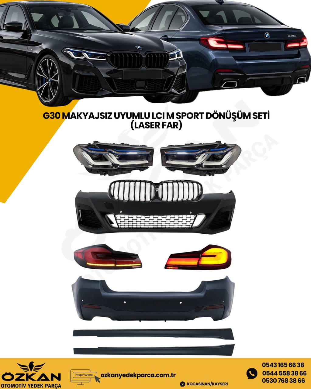 BMW G30 LCI M Sport Facelift Dönüşüm Seti - Ön ve Arka